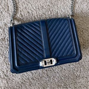 Rebecca Minkoff Navy Blue/Silver hardware handbag. Minimally & Gently used.
